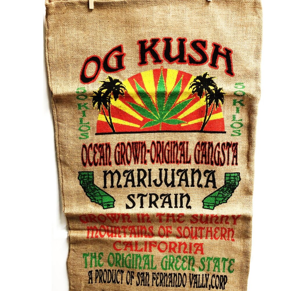 NWT OG Kush Novelty Burlap Bag - Picture 1 of 3
